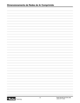 Dimensionamento de Redes de Ar Comprimido
72 Parker Hannifin Ind. Com. Ltda.
Jacareí, SP - Brasil
Training
 