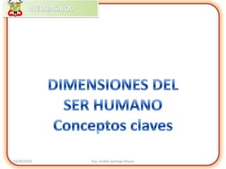 01/05/2010Esp. Aroldo Santiago MauryDIMENSIONES DELSER HUMANOConceptos claves