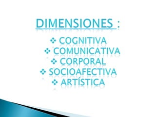 Dimensiones  grado transición mc