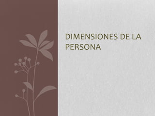 DIMENSIONES DE LA
PERSONA
 