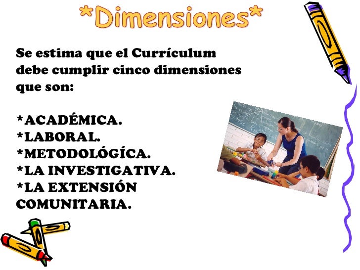 Dimensiones del curriculum