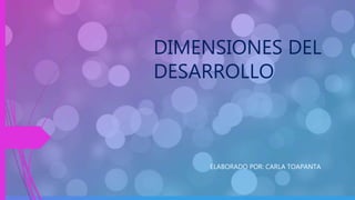 DIMENSIONES DEL
DESARROLLO
ELABORADO POR: CARLA TOAPANTA
 