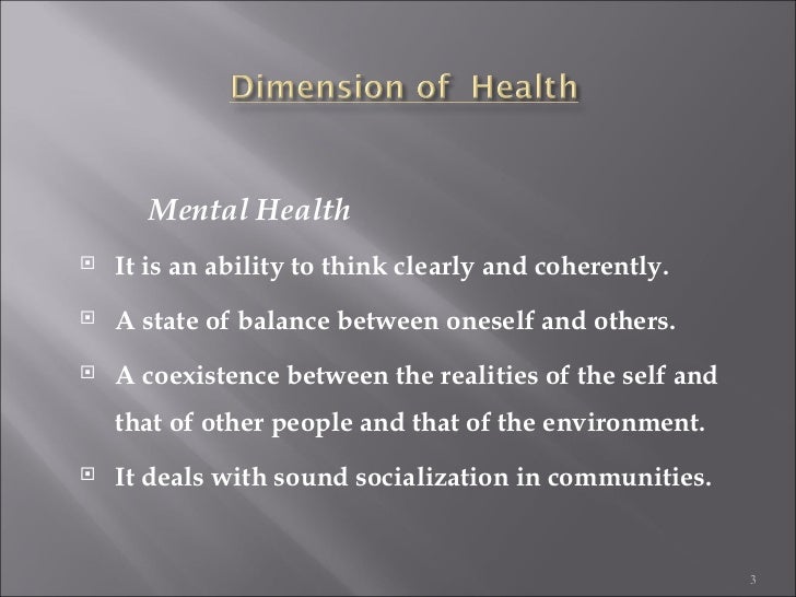 Dimension of health