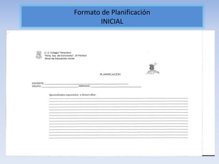 Formato de Planificación
INICIAL
 