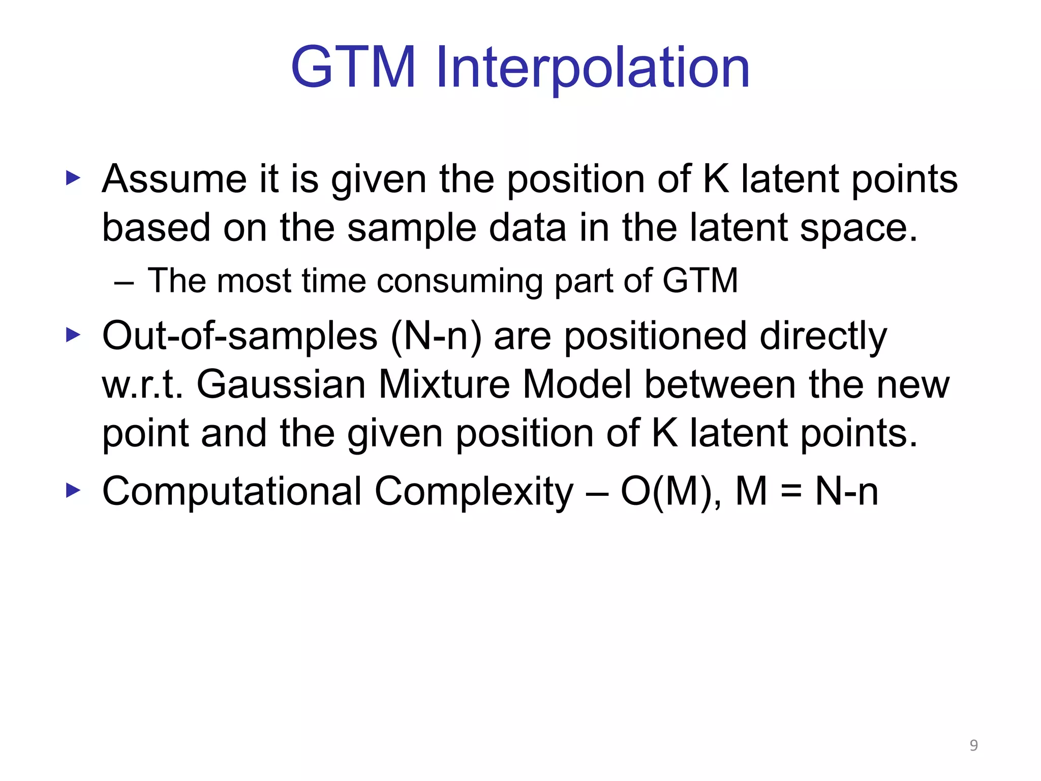 Interpolation ApproachTwo-step procedureA dimension reduction alg. constructs a mapping of n sample data (among total N data) in target dimension.Remaining (N-n) out-of-samples are mapped in target dimension w.r.t. the constructed mapping of the n sample data w/o moving sample mappings.MPInIn-sampleTrained dataTrainingN-nOut-of-sampleInterpolated map71Interpolation2......P-1pTotal N dataMapReduce