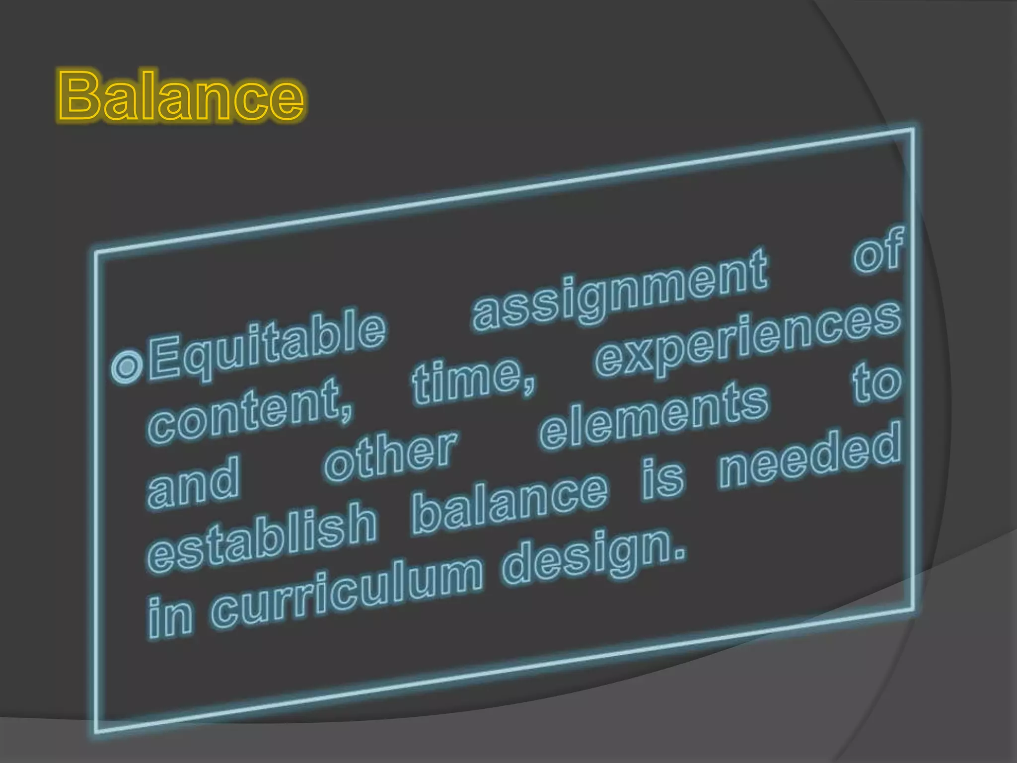 Dimensions and principles of curriculum design