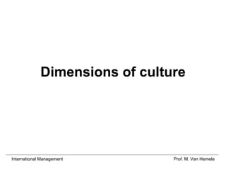Dimensions of culture 