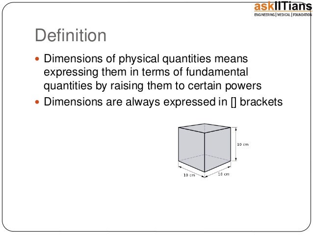 Dimensions Of Physical Quantities Physics Dimensions Of Physical Quantities Physics