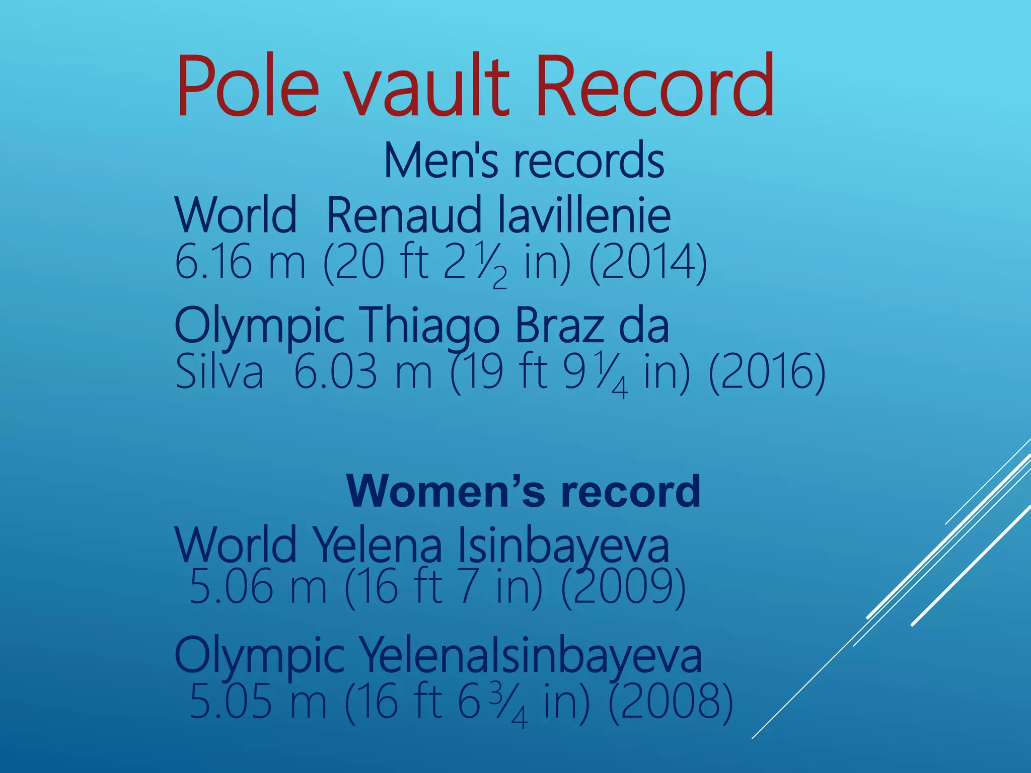 Dimensions of pit and rules and regulations of pole vault PPT