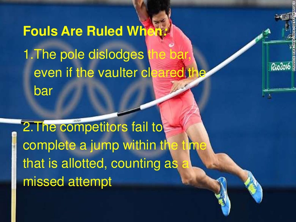 Dimensions of pit and rules and regulations of pole vault