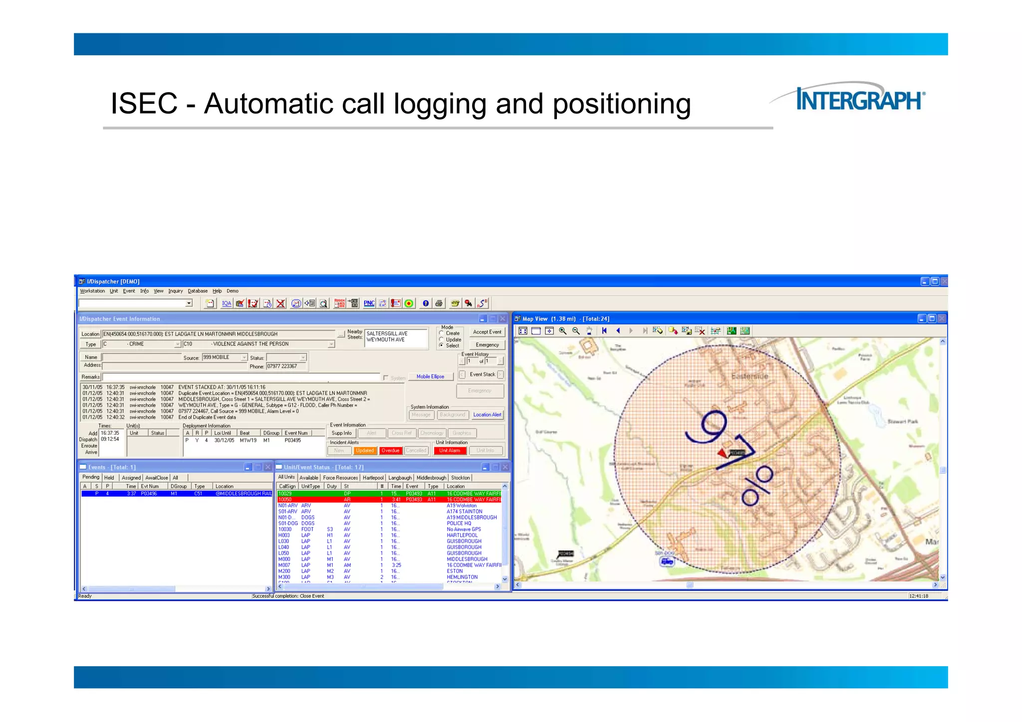 ISEC - Automatic call logging and p
                        gg g      positioning
                                            g
 
