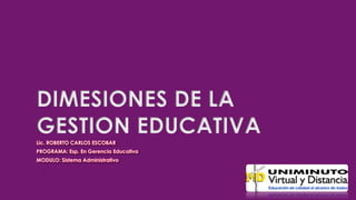 DIMESIONES DE LA 
GESTION EDUCATIVA 
 