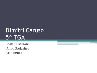 Dimitri Caruso5^ TGA Ipsia G. Meroni Anno Scolastico 2010/2011 