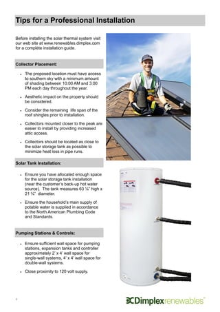 Dimplex solar thermal product guide 2013 01 | PDF