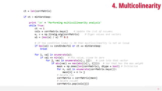 18
4. Multicolinearity
 