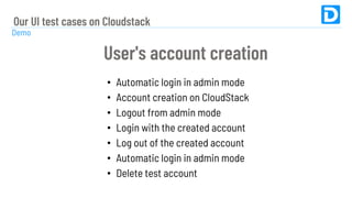 UI Test Cases With CloudStack | PPT