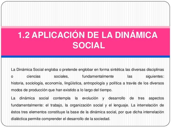 SOCIOLOGÍA Y DINÁMICA SOCIAL