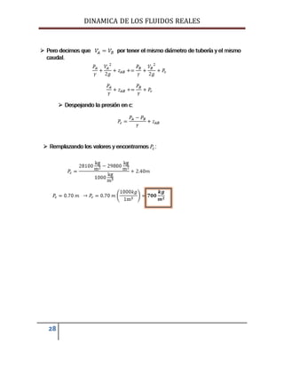 DINAMICA DE LOS FLUIDOS REALES
28
 