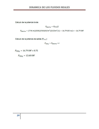 DINAMICA DE LOS FLUIDOS REALES
30
 