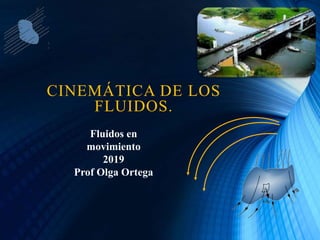 CINEMÁTICA DE LOS
FLUIDOS.
Fluidos en
movimiento
2019
Prof Olga Ortega
 