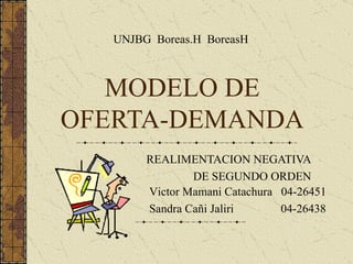 MODELO DE OFERTA-DEMANDA REALIMENTACION NEGATIVA DE SEGUNDO ORDEN Victor Mamani Catachura  04-26451 Sandra Cañi Jaliri  04-26438 UNJBG  Boreas.H  BoreasH 