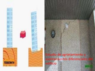 Estudio de agrietamiento y
asentamientos diferenciales del
edificio
 