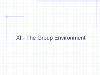 XI.- The Group Environment
 