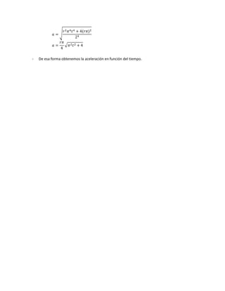 √
√
- De esa forma obtenemos la aceleración en función del tiempo.
 
