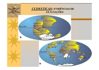 CLIMÁTICAS: EVIDÊNCIAS DE
        GLACIAÇÕES
 