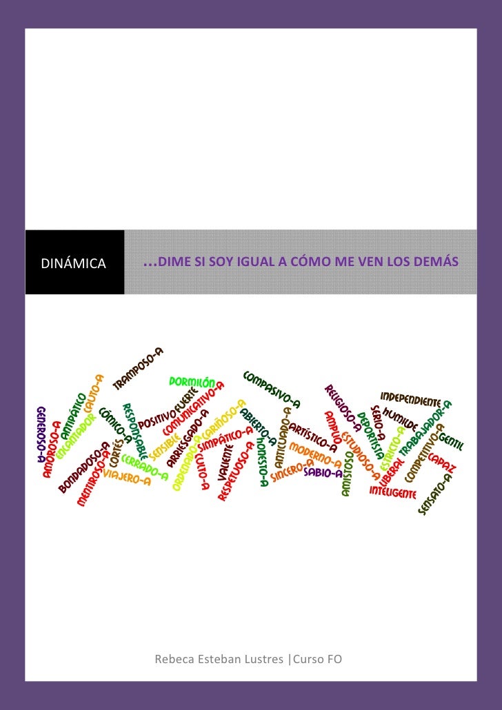 Dinamica ...dime si soy igual a cómo me ven los demás_Rebeca