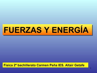 FUERZAS Y ENERGÍA Física 2º bachillerato Carmen Peña IES. Altaír Getafe 
