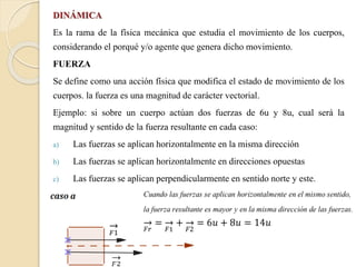 DINÁMICA
Es la rama de la física mecánica que estudia el movimiento de los cuerpos,
considerando el porqué y/o agente que ...