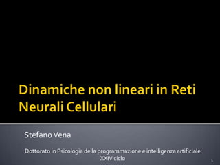 Stefano Vena
Dottorato in Psicologia della programmazione e intelligenza artificiale
                               XXIV ciclo                                 1
 