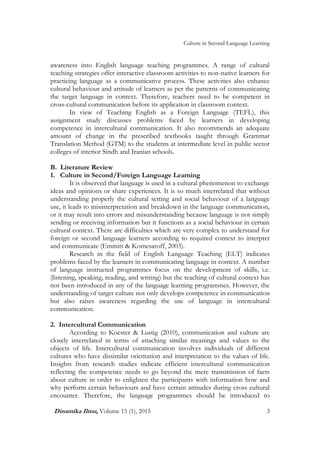 The Importance of Culture in Second and Foreign Language Learning. | PDF