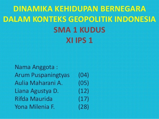 Dinamika Kehidupan Bernegara Dalam Konteks Geopolitik Indonesia