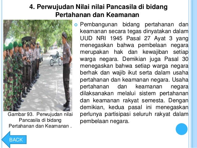 Perwujudan Nilai Nilai Pancasila Di Bidang Pertahanan Dan Keamanan Secara Tegas Kami