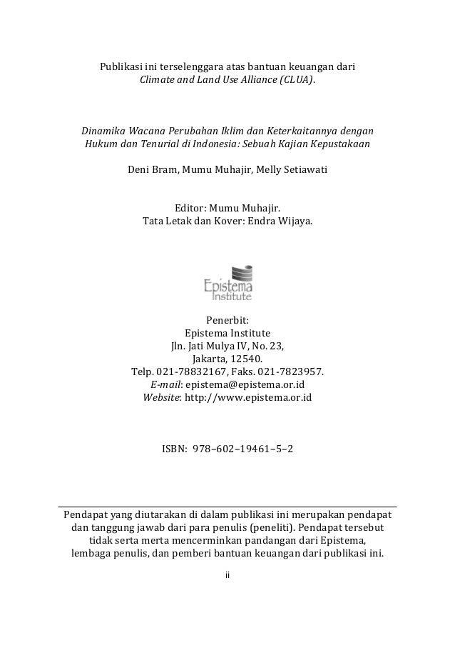 Dinamika Wacana Perubahan Iklim Dan Keterkaitannya Dengan Hukum Dan T