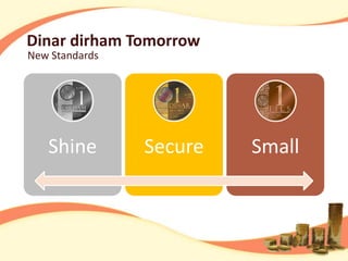 Dinar dirham Tomorrow
New Standards




   Shine        Secure   Small
 