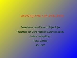SANTIAGO DE LAS ATALAYAS Presentado a: José Fernando Rojas Rojas Presentado por: David Alejandro Gutiérrez Castillos Materia: Matemáticas Tema: Graficas Año: 2008 