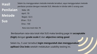 Contoh study case UIUX Design untuk Landing Page | PPT