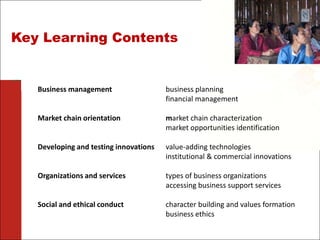 Key Learning Contents


   Business management                  business planning
                                        ...
