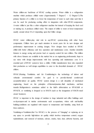 process design of water chilling plant | DOCX