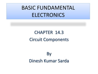 BASIC FUNDAMENTAL
ELECTRONICS
CHAPTER 14.3
Circuit Components
By
Dinesh Kumar Sarda
 