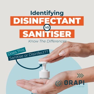 Identifying
DISINFECTANT
SANITISER
Sanitise or Disinfect??
Does This
VS
Know The Differences
 