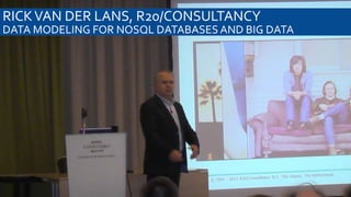 RICK VAN DER LANS, R20/CONSULTANCY
DATA MODELING FOR NOSQL DATABASES AND BIG DATA

 