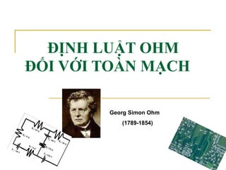ĐỊNH LUẬT OHM ĐỐI VỚI TOÀN MẠCH Georg Simon Ohm (1789-1854) 