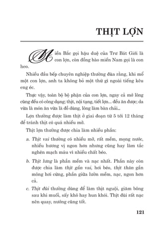 Trư ng ð i h c Nông nghi p 1 - Giáo trình B o qu n nông s n --------------------------------------------- 114
Tuỳ theo m i lo i kho và tính ch t c a nông s n mà có ch ñ t ng v sinh thích h p. Ví d :
kho ch a rau qu thì m i tu n ph i t ng v sinh m t l n, kho ch a lư ng th c m i tháng t ng v
sinh 1 l n.
3.2. Ch ñ ki m tra theo dõi ph m ch t nông s n
ð k p th i ngăn ch n nh ng bi n ñ i có tác d ng x u x y ra trong quá trình b o qu n, ñ
n m ch c di n bi n v ch t lư ng c a nông s n ph i có ch ñ ki m tra theo dõi ph m ch t nông
s n m t cách h th ng.
Các ch tiêu ch y u ph i ki m tra theo dõi là: thu ph n và nhi t ñ kh i nông s n, nhi t ñ
và m ñ tương ñ i c a không khí trong kho, m c ñ sâu m t và b nh h i. ð i v i h t gi ng,
ki m tra t l n y m m c a kh i h t. D a vào các bi n ñ i sinh lý sinh hoá trong kh i h t ta có
th ñánh giá ñư c tình hình và tr ng thái ph m ch t c a kh i h t. Căn c vào k t qu ki m tra ñ
có bi n pháp kh c ph c và x lý nông s n h p lý. K t qu ki m tra ph i ghi vào b n lý l ch
ph m ch t nông s n ñ theo dõi.
3.3. Quy trình k thu t thông gió trong b o qu n h t
* M c ñích và ñ i tư ng áp d ng:
Thông gió là m t bi n pháp k thu t có hi u qu ñ x lý nh ng kho h t b m, b b c nóng,
b m c, ñưa ñ ng h t tr l i tr ng thái b o qu n an toàn.
ð i v i nh ng kh i h t b o qu n có ch t lư ng bình thư ng, thông gió có tác d ng c i thi n
ch t lư ng h t t t hơn, gi i phóng nh ng mùi v x u do kh i h t sinh ra trong b o qu n, gi m
nhi t ñ và m ñ cho kh i h t, do v y có th b o qu n h t ñư c t t hơn.
Thông gió ñ c bi t có tác d ng gìn gi t t ch t lư ng c a h t gi ng trong nh ng kho b o
qu n h t gi ng. Thông gió có th áp d ng trong các lo i kho khác nhau t kho máy ñ n kho
g ch ngói, kho t m b ng tre, n a, lá.
T t nh t là m i gian kho b o qu n h t ph i ñư c thông gió m t vài l n trong m t năm vào
nh ng lúc có ñi u ki n thông gió t t nh t.
* Xác ñ nh ñi u ki n thông gió
ð ti n hành thông gió cho m t ngăn ch a h t, c n xác ñ nh trư c:
- Thu ph n c a kh i h t trên m u h t ñ i di n cho toàn kh i h t (b ng phương pháp cân,
s y ho c phương pháp ño nhanh thu ph n h t).
- Nhi t ñ kh i h t ñư c ño b ng xiên ño nhi t ñ ít nh t 2 l p h t và nhi u ñi m trên m t
l p h t. L y nhi t ñ trung bình c a các ñi m ño.
- Nhi t ñ và ñ m c a không khí bên ngoài kho (dùng m k khô, ư t ho c m k tóc),
d ng c ño ph i treo cao 1,5 -2m, bóng râm, ch thoáng gió.
- Th y ph n cân b ng c a thóc ng v i tr ng thái không khí khi ñi qua h t, ñư c nâng nhi t
ñ lên b ng nhi t ñ ñ ng h t và gi thi t là chưa trao ñ i m v i h t.
Khi th y ph n h t l n hơn th y ph n cân b ng 2 % và ñ m không khí ≤ 85%, tr i không
mưa thì thông gió có tác d ng t t ñ làm khô, làm ngu i ñ ng h t. ði u ki n này áp d ng cho 10
gi ñ u c a quá trình thông gió. Nh ng gi thông gió ti p sau, ñi u ki n có thay ñ i là (Wh t-
Wcân b ng) l n hơn 1% và ñ m không khí nh hơn hay b ng 85%, tr i không mưa.
- Trong th i gian thông gió, c 4 gi thì xác ñ nh l i th y ph n cân b ng m t l n. Nh ng
th i ñi m không ñ t các ñi u ki n nêu trên thì ph i ng ng thông gió.
* B trí qu t khi thông gió
Trong h th ng kho thu c C c d tr qu c gia, m t gian kho cu n ch a 130 t n h t c n 4
qu t gió, 1 gian kho A1 ch a 250 t n h t c n 8-9 qu t gió. Qu t c n ñư c phân b ñ u trong
toàn ñ ng h t ñ gió phân b ñư c ñ u kh p.
 