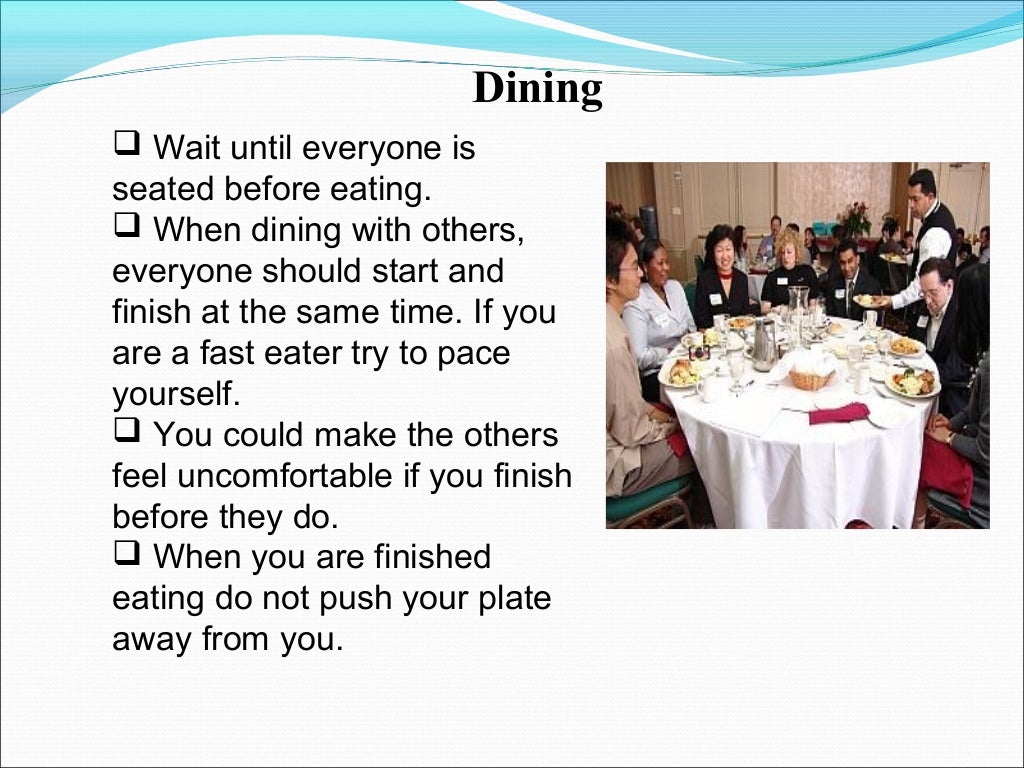 Dining etiquette