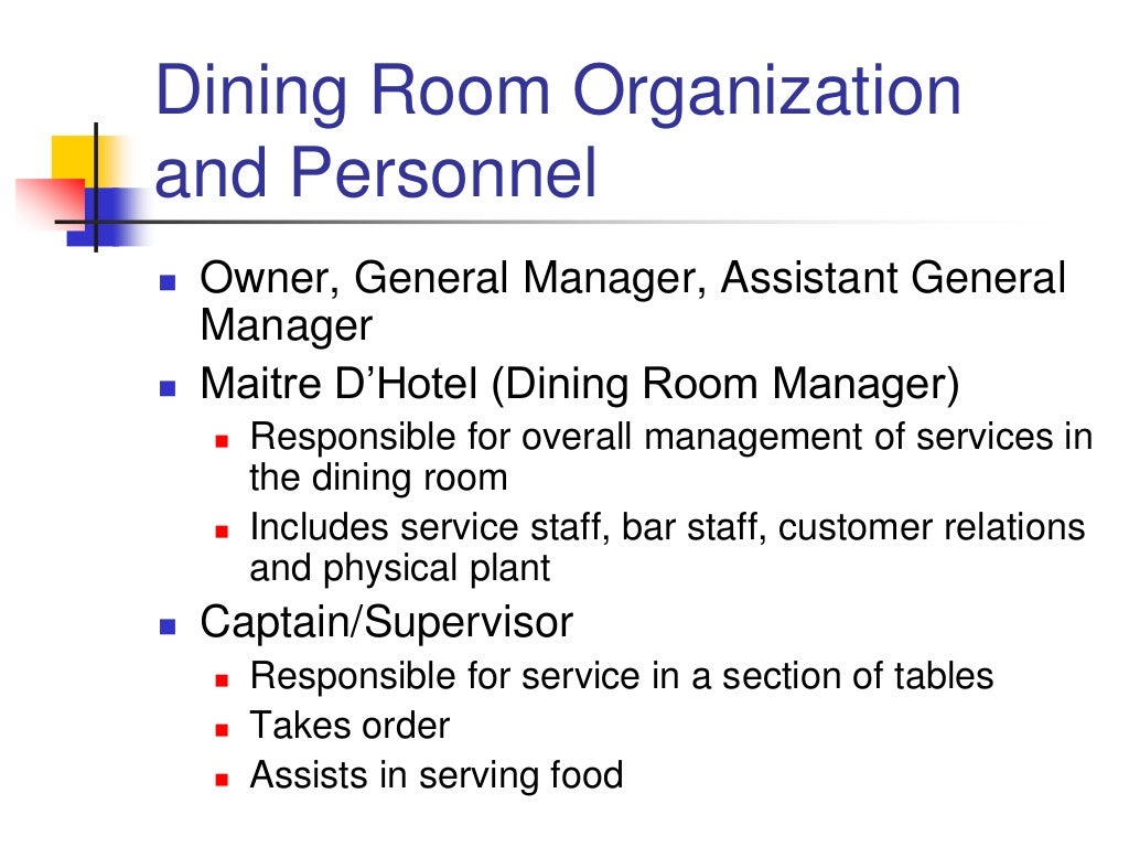 Dining room service