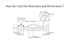 How Do I Use My Silverware and Dinnerware ? 
 